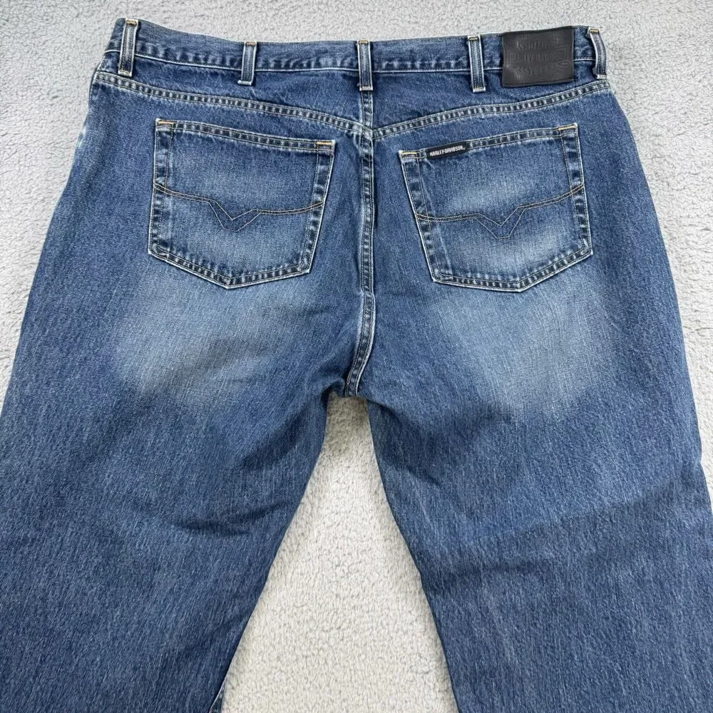 Harley Davidson Jeans Mens‎ 42x30 Blue Straight Leg Biker Traditional Fit Riding